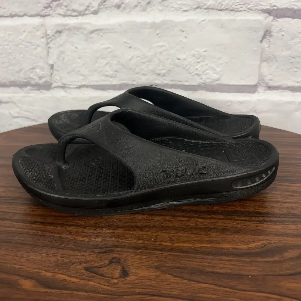 Telic Womens 10 Minimalist Outdoors Resortwear Recovery Arch Support Flip Flops